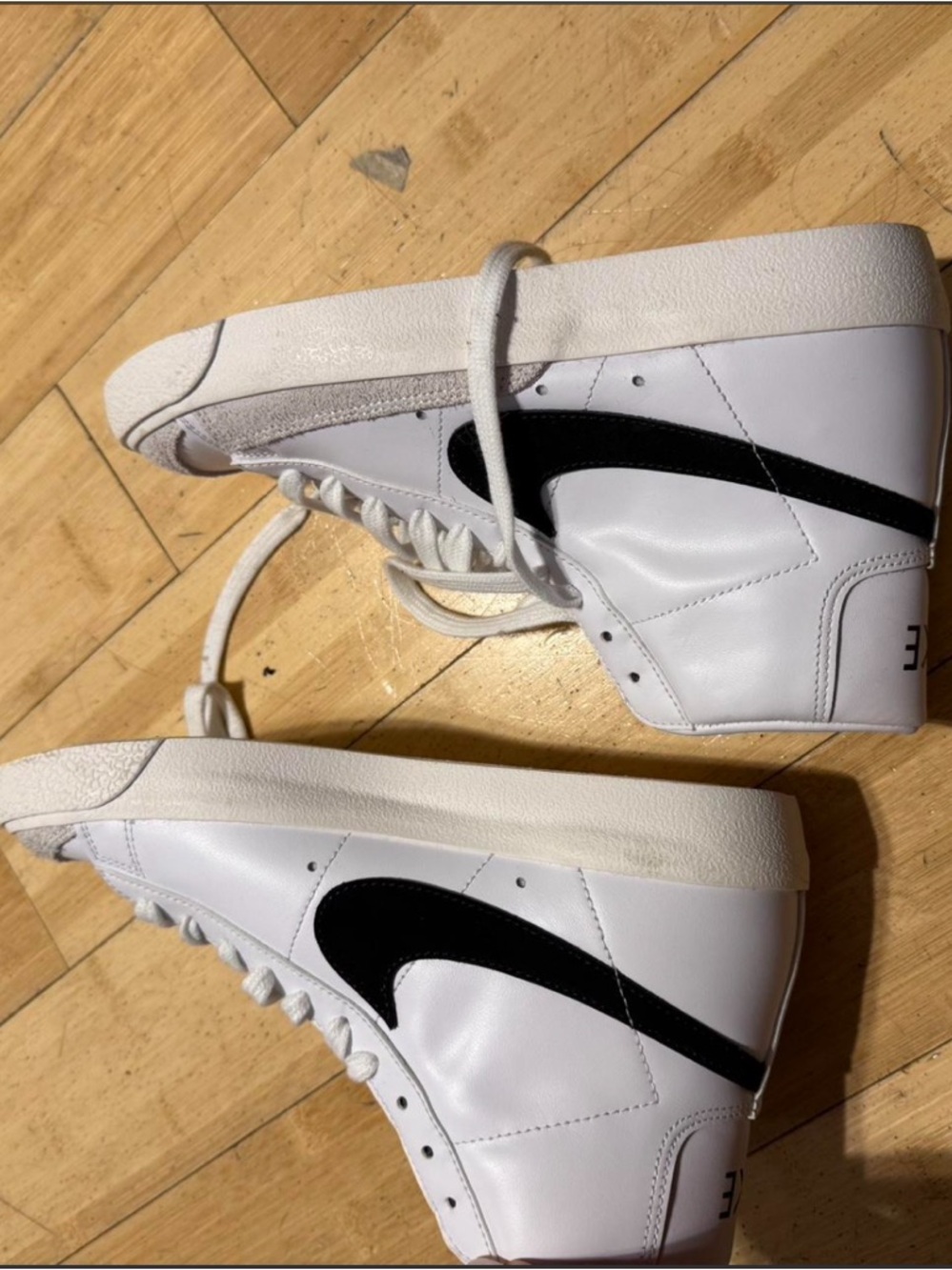 Nike White and Black High-Top Sneakers - Picture 2 of 6